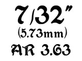 ID: 5.73mm 7/32" AR-3.63 wire:1,6mm 16SWG AA