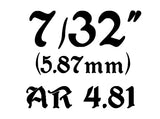 ID: 5,87mm 7/32" AR-4,81 wire:1,2mm 18SWG AA