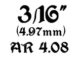 ID: 4,97mm 3/16" AR-4,08 wire:1,2mm 18SWG AA