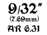 ID: 7,69mm 9/32" AR-6,31 wire:1,2mm 18SWG AA