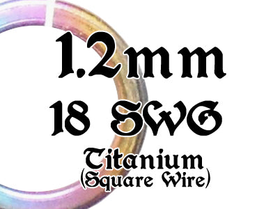 1,2mm 18SWG Square Wire Titanium
