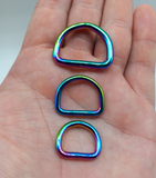 D-Shape, neo-chrome plated steel welded rings
