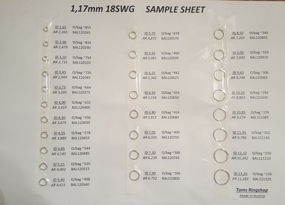1,17mm 18SWG aluminium catalogue page
