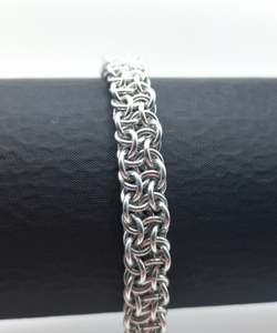 Vipera-Berus-weave bright aluminium bracelet / Aluminium Armkettchen